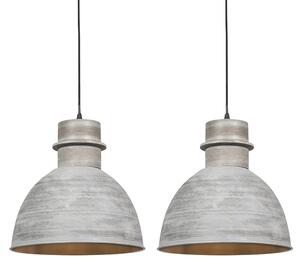 Set med 2 rustika hänglampor grå - Dory