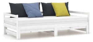 Dagbädd utdragbar vit massiv furu 2x(90x200) cm - Vit
