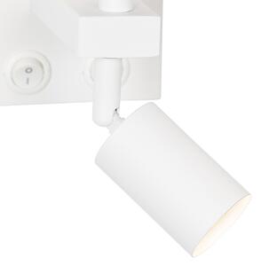 Modern vägglampa vit med läslampa - Brescia