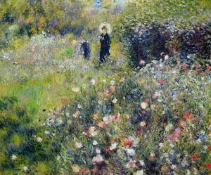 Pierre Auguste Renoir - Konsttryck Woman with a Parasol in a garden, 1875, (40 x 35 cm)