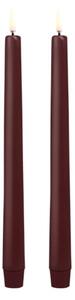 Uyuni - LED Taper Candle - Stearinljus - Wine Red/Smooth - 2,3x25 cm - 2,3 x 25 cm