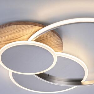Taklampa trä rund inkl LED 3-ljus med fjärrkontroll - Ajdin