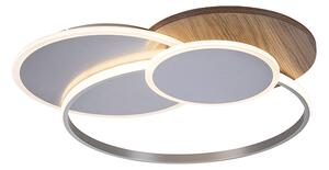 Taklampa trä rund inkl LED 3-ljus med fjärrkontroll - Ajdin