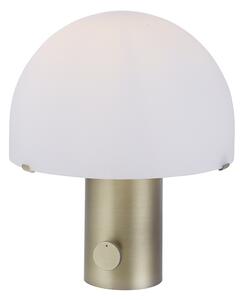Design bordslampa mässing med vit och dimmer - Gomba