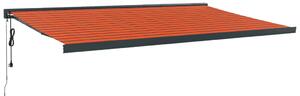 Markis infällbar orange och brun 5x3 m tyg&aluminium