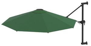 Väggmonterat parasoll med metallstång 300 cm grön