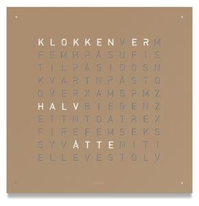 Qlocktwo - Qlocktwo Earth 45 Stainless Steel - Hazelnut, NO - Klockor - Biegert & Funk - Brun