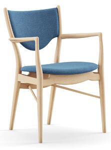 House of Finn Juhl - 46 Armchair, Clear oiled oak, Cat. 1 Remix 762 - Matstolar - Finn Juhl - Träfärgad,Blå - Trä/Textilmaterial