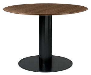 Gubi - GUBI 2.0 Dining Table, Ø 110 cm, Skiva: Trä - Valnöt, Bas: Svart - Matbord - Träfärgad - Metall/Trä