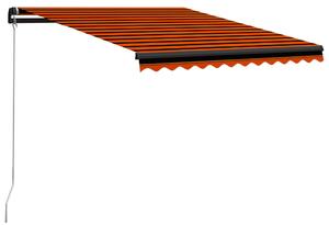 Markis manuellt infällbar 350x250 cm orange och brun