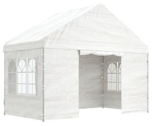 Paviljong med tak vit 4,08x2,23x3,22 m polyeten