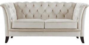 Milton Chesterfield 2-sits soffa i beige Sammet - 2-sits soffor, Soffor