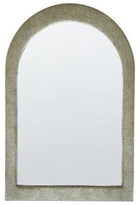 Väggspegel Grön MDF-ram Glas Sammet 60 x 90 cm Oregelbunden Form Dekorativ Väggmonterad Spegel Accent Modern Stil Vardagsrum Sovrum Beliani