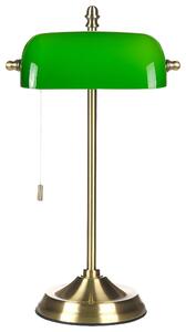 Bordslampa Grön och Guld Metallbas Glasskärm Justerbar Dragknapp Retro Stil Hemmakontor Belysning Beliani
