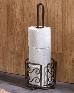 Toalettpappershållare Svart Sliten Metall 41 cm Badrumstillbehör Vintage Retro Design Beliani