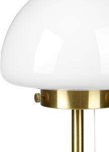 Bordslampa Guld Metallbas Glasskärm Justerbar Dragknapp Minimalistisk Stil Hemmakontor Belysning Beliani