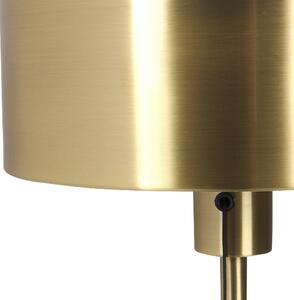 Bordslampa Guld Järn Konskärm USB-ingång med Dragknapp Kontor Arbetsrum Funktion Modern Beliani