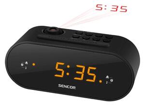 Sencor - Radio väckarklocka med LED display och projektor 5W/230V svart