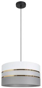 Ljuskrona med upphängningsrem CORAL 1xE27/60W/230V d. 40 cm vit/grå