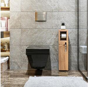 Skåp med toalettpappershållare STAR 65x15 cm brun