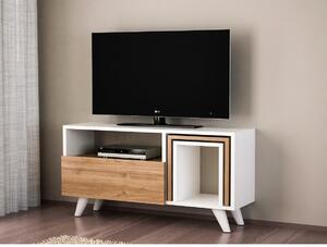 TV bord NOVELLA 51x90 cm vit/brun