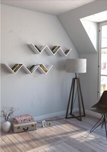 SET 2x Vägghylla ZIG ZAG 25x129 cm vit