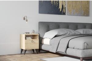 Sängbord BARLO 50x40 cm beige