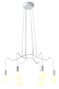 Ljuskrona med upphängningsrem BASSO 6xE27/40W/230V vit