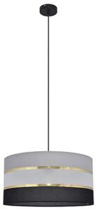Ljuskrona med upphängningsrem HELEN 1xE27/60W/230V diameter 40 cm svart/grå/gyllene