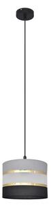 Ljuskrona med upphängningsrem HELEN 1xE27/60W/230V diameter 20 cm svart/grå/gyllene
