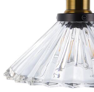 Pendellampa Transparent Glas Metall Rund Form 1 Lampa Classic Beliani