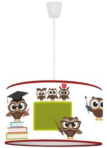 Duolla - Hängande ljuskrona med upphängningsrem för barn OWLS MULTI 1xE27/15W/230V