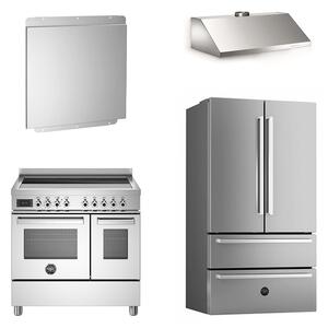 Kökspaket - Professional 90 cm (spis + kylskåp + fläkt + stänkskydd) Induktion
