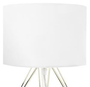 Bordslampa i Vitt/Svart Modern Unik Lampfot Beliani