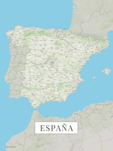 Karta Spain color, (30 x 40 cm)