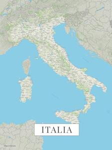 Karta Italy color, (30 x 40 cm)