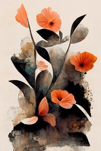 Illustration Abstract Flowers, Treechild, (26.7 x 40 cm)