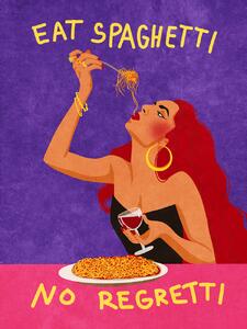 Illustration Eat spaghetti no regretti, Raissa Oltmanns, (30 x 40 cm)