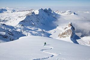 Fotografi Off-piste skier in powder snow, Geir Pettersen