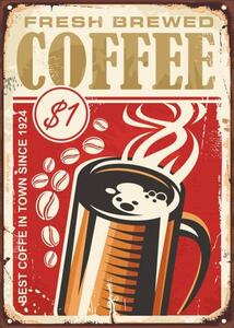Illustration Fresh brewed coffee vintage sign design, lukeruk, (30 x 40 cm)