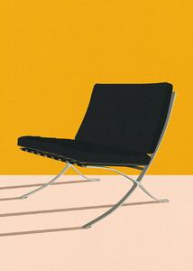 Illustration Barcelona Chair By Mies Van Der Rohe, Rosi Feist, (30 x 40 cm)