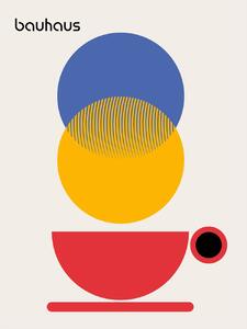 Illustration Bauhaus Coffee Abstract, Retrodrome, (30 x 40 cm)