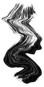 Illustration Abstract black liquify paint brush stroke, Travel_Motion, (26.7 x 40 cm)
