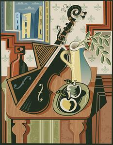 Illustration Still life with music, johnwoodcock, (30 x 40 cm)