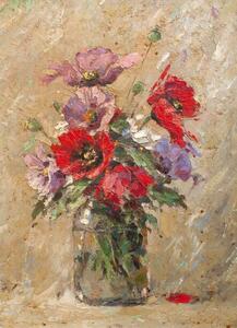 Illustration Oil painting - flowers in the vase, Slavica, (30 x 40 cm)