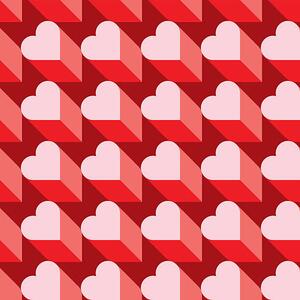 Konstfotografering Seamless Heart Pattern. Ideal for Valentine's, VectaRay, (40 x 40 cm)