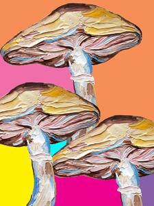 Illustration Psychedelic Mushrooms, Alice Straker, (30 x 40 cm)