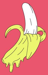 Illustration Melting Pink Banana, jay stanley, (26.7 x 40 cm)