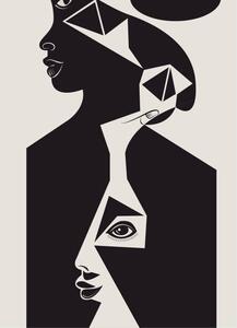 Illustration A geometry portrait of a woman, GetFlashFiles, (30 x 40 cm)