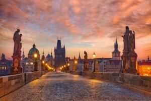Konstfotografering Wonderful sunrise on Charles Bridge, Prague., Konstantin Voronov, (40 x 26.7 cm)